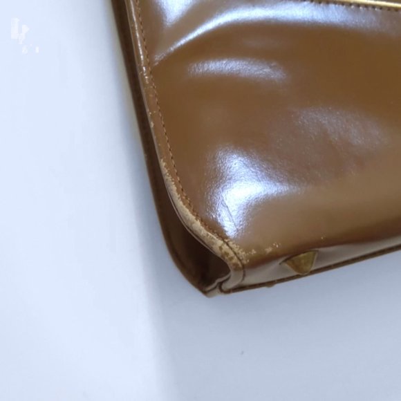 Vintage 60s style handbag brown with gold accents - Picture 8 of 8